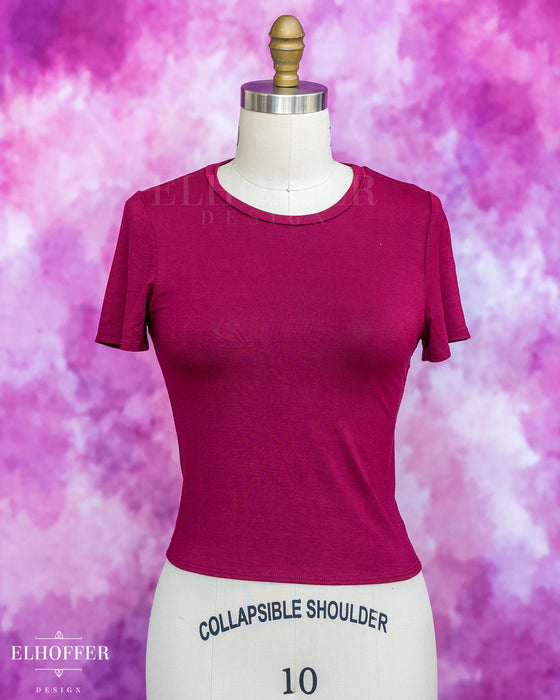 Essential Cozy Cancer Tee - Berry Burgundy