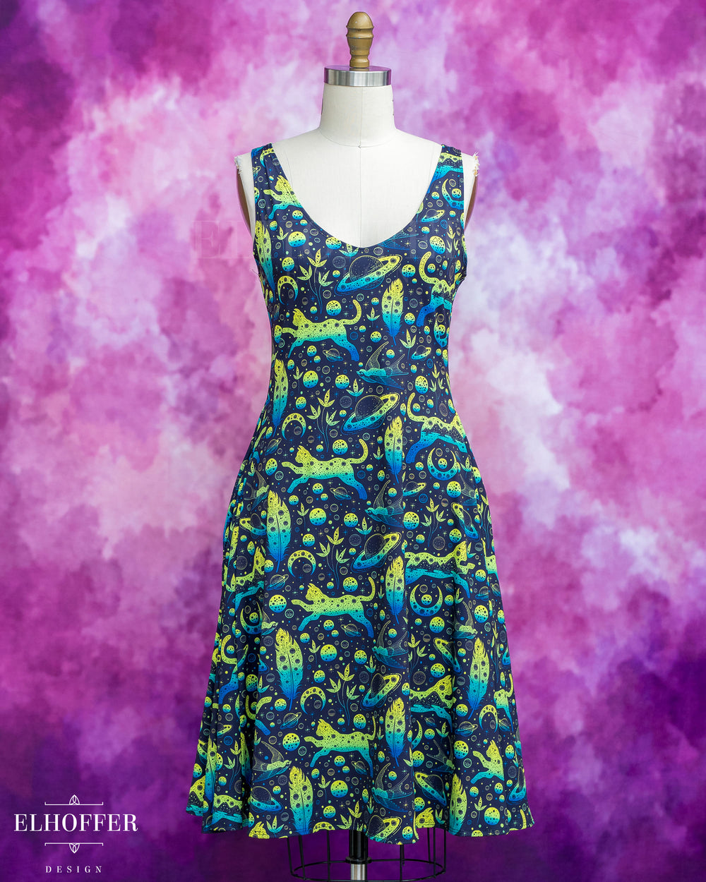 Essential Aquarius Knee Length Dress - Catty Bog Witch