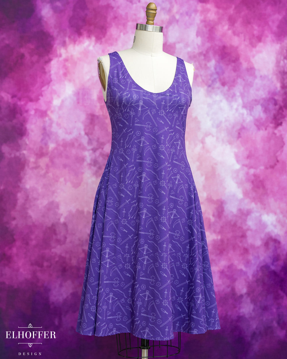 Essential Aquarius Knee Length Dress - Purple Roll for Damage