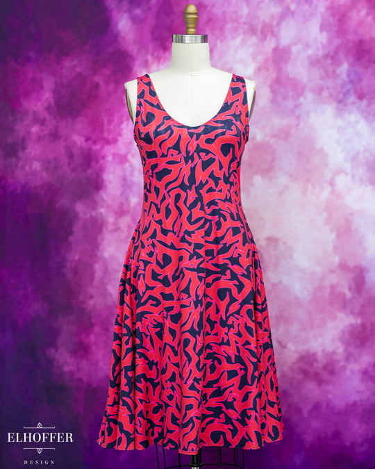 Essential Aquarius Knee Length Dress - Red Demon Scars