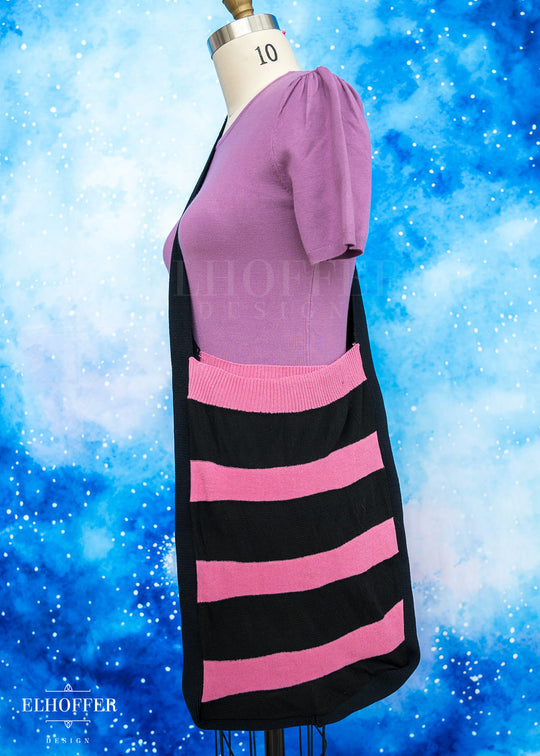 Knit Cross-Body Satchel - Emo Valentine Stripes