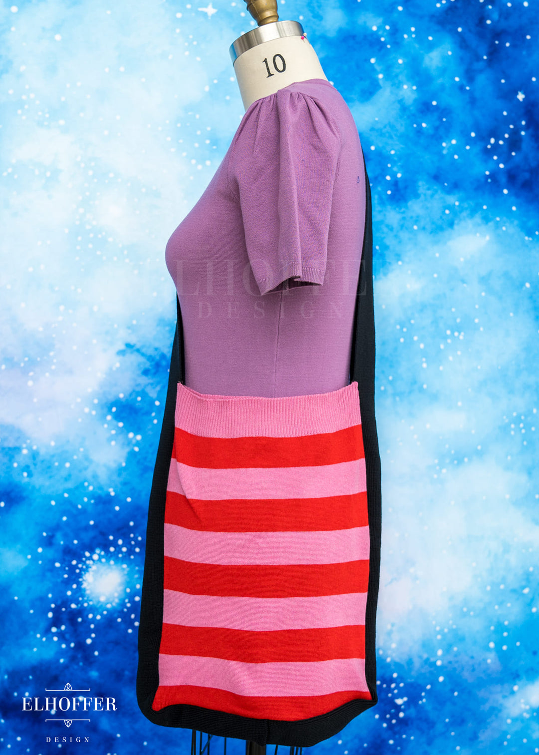 Knit Cross-Body Satchel - Valentine Stripes