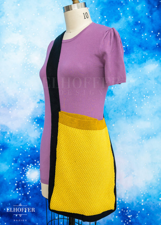 Knit Cross-Body Satchel - Honey Gold Polly Knit