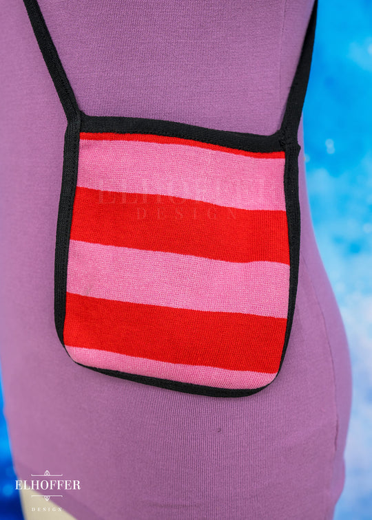 Knit Cross-Body Pouchette - Valentine Stripes