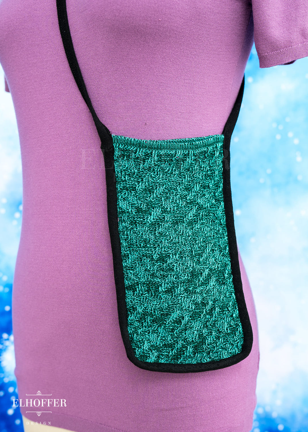 Knit Cross-Body Pouchette - Green Dragon