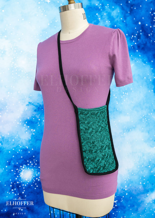 Knit Cross-Body Pouchette - Green Dragon