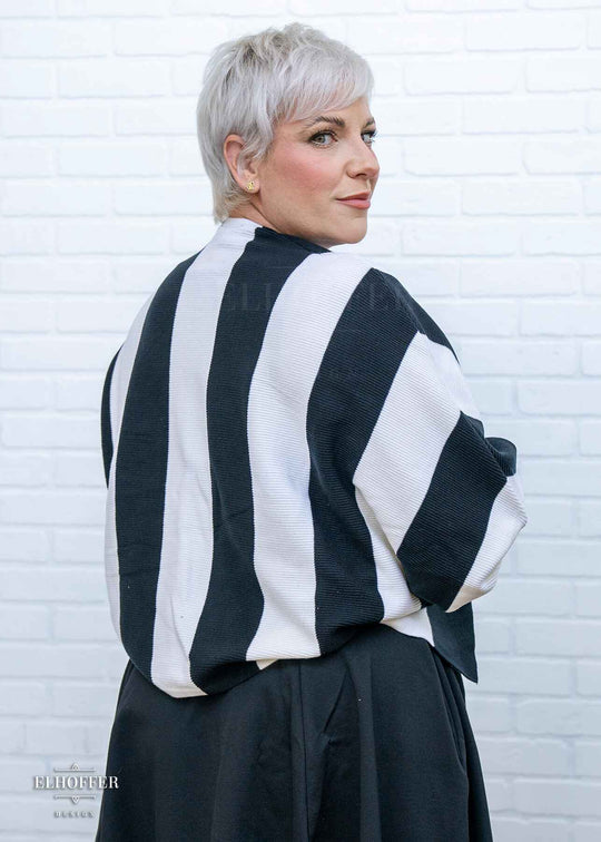 Essential Cropped Oversize Shrug - Showtime Stripe