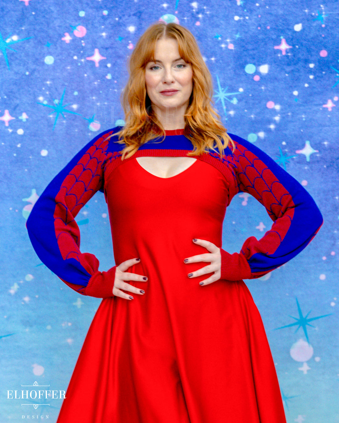Spiderweb Capricorn Crew Crop - Classic Blue