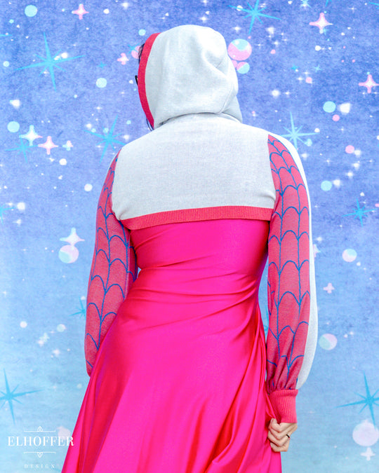 PREORDER - Spiderweb Capricorn Hooded Crop - Ghostie White