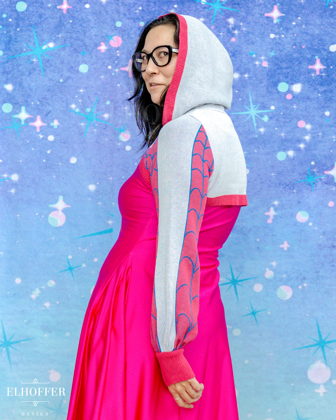 PREORDER - Spiderweb Capricorn Hooded Crop - Ghostie White