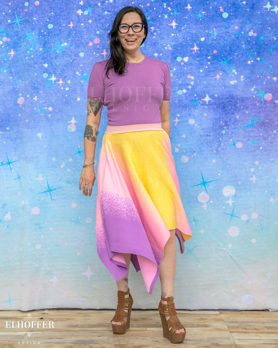 PREORDER - Galactic Dusk Handkerchief Hem Skirt