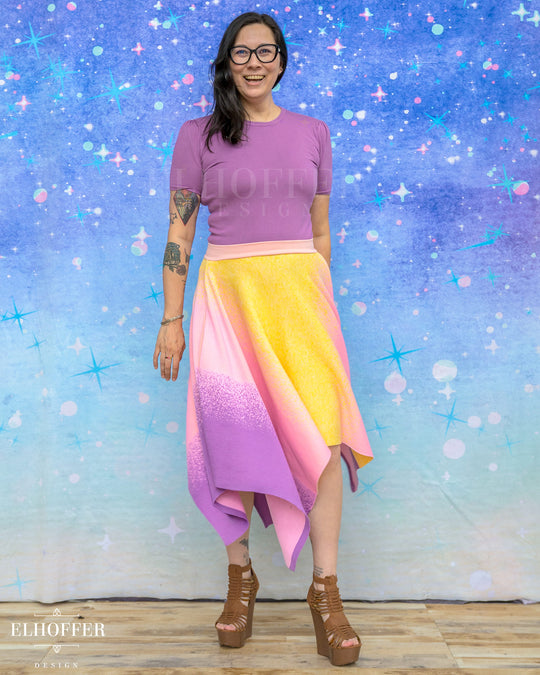PREORDER - Galactic Dusk Handkerchief Hem Skirt