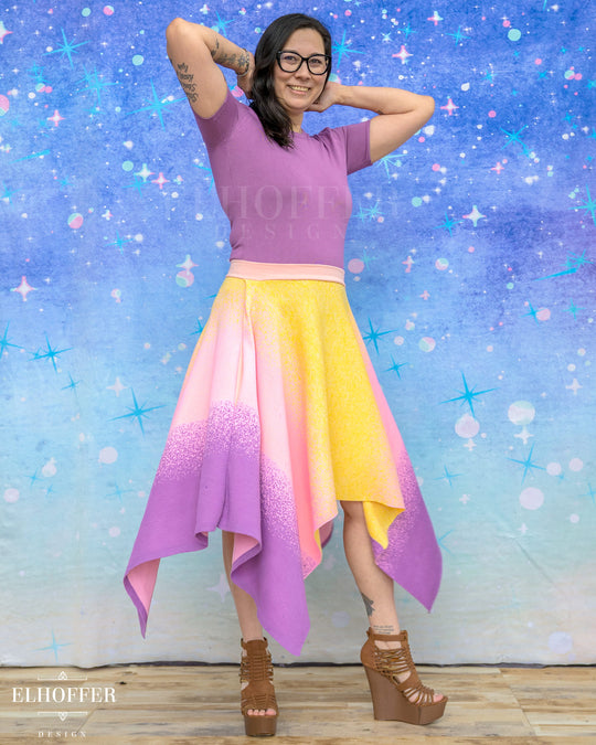 PREORDER - Galactic Dusk Handkerchief Hem Skirt