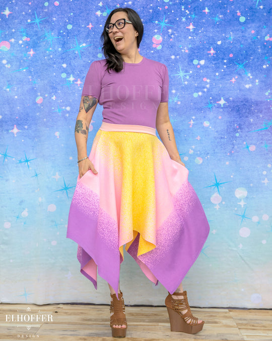 PREORDER - Galactic Dusk Handkerchief Hem Skirt