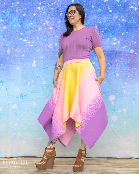 PREORDER - Galactic Dusk Handkerchief Hem Skirt