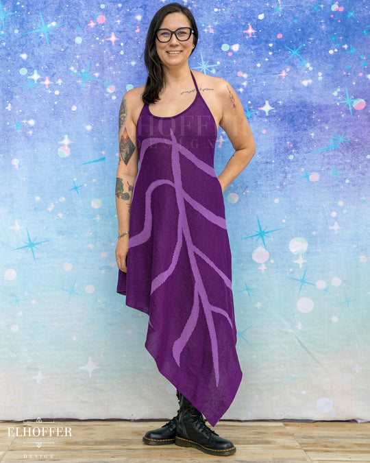 PREORDER - Iridessa Halter Leaf Dress - Frosty Blue