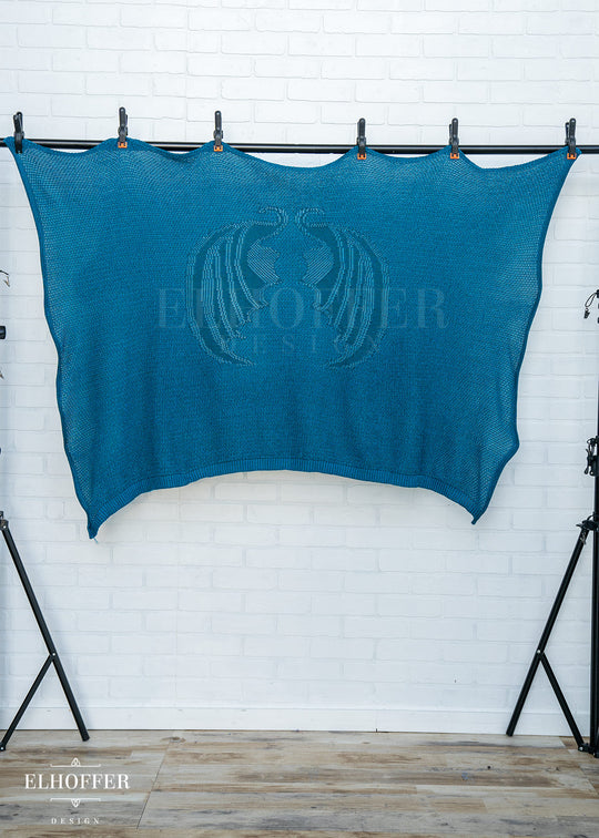 Remnant Raw Blanket - Fae of Night & Stars Robe Knit Panel - Khaleesi Teal Test Knits