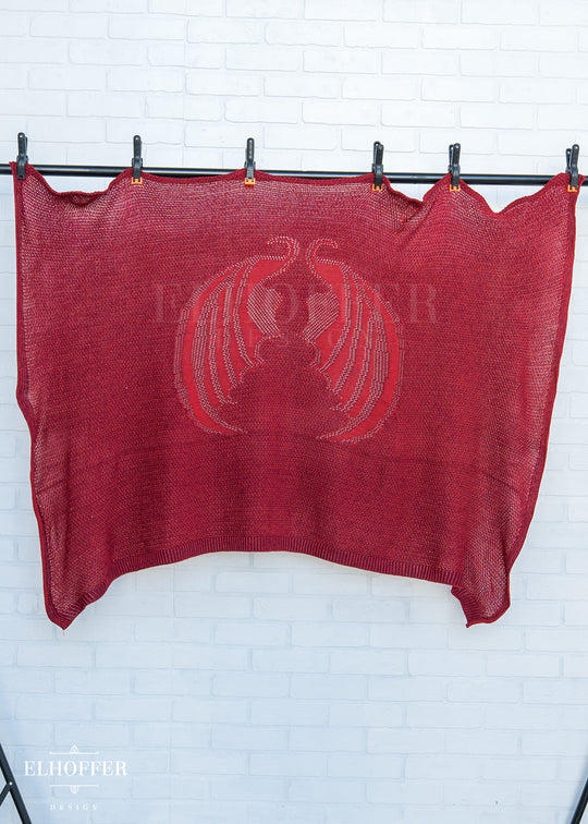 Remnant Raw Blanket - Fae of Night & Stars Robe Knit Panel - Vamp Red