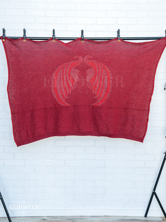 Remnant Raw Blanket - Fae of Night & Stars Robe Knit Panel - Vamp Red