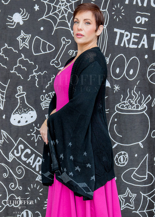 Fae of Night & Stars Cape Sleeve Longline Cardigan