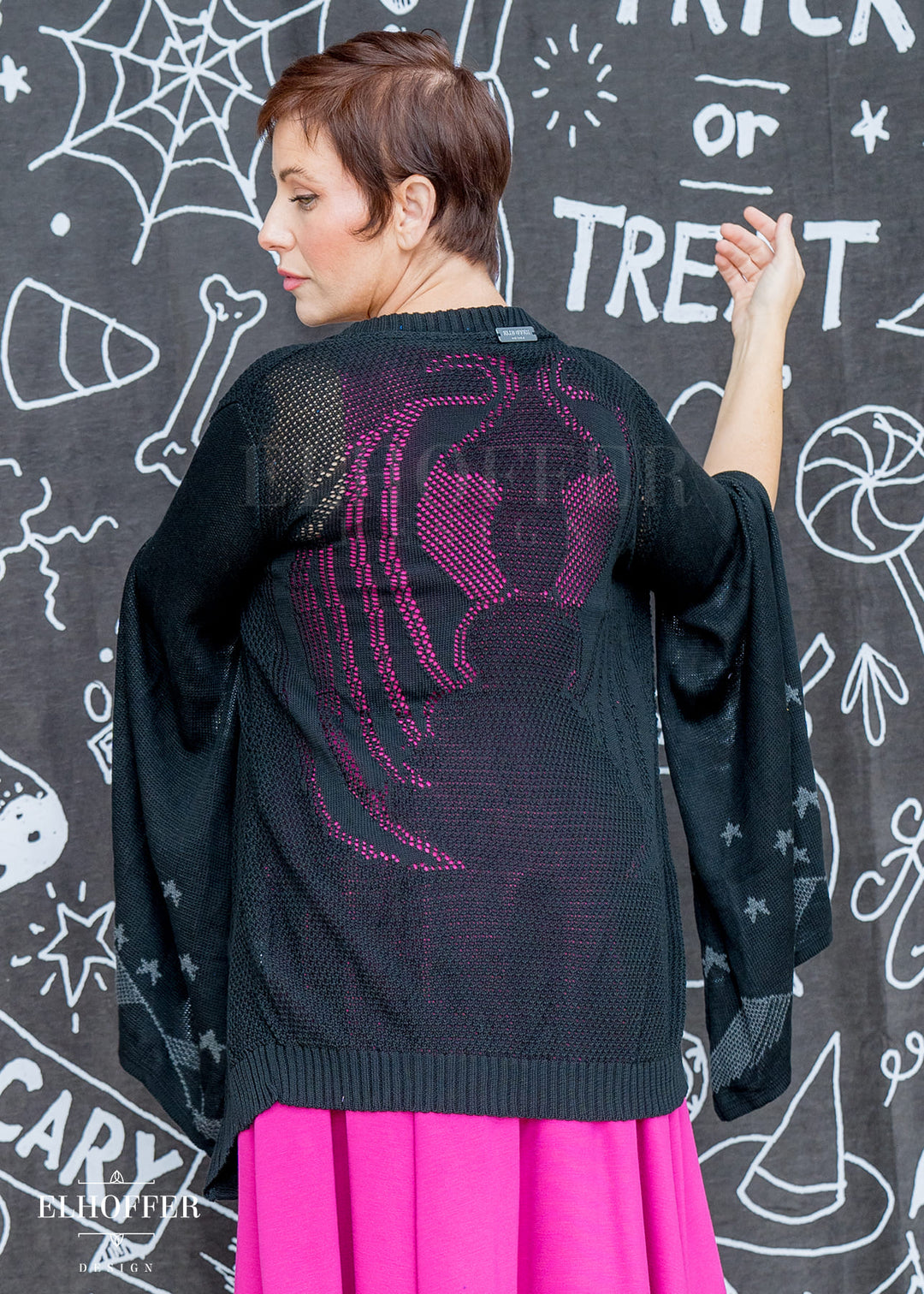 Fae of Night & Stars Cape Sleeve Longline Cardigan