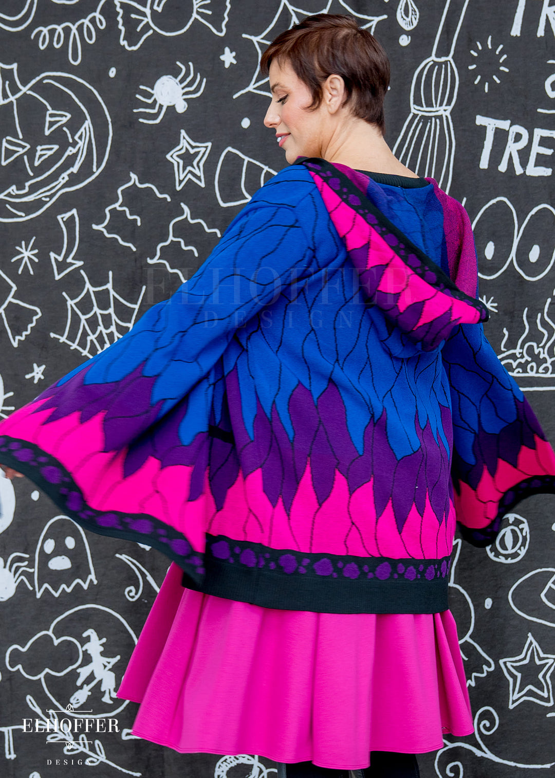 Essential Bi-Butterfly Cape Sleeve Longline Cardigan