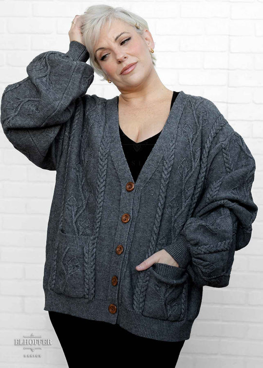 PREORDER - Elevensies Oversize Cardi - Misty Mountain Grey