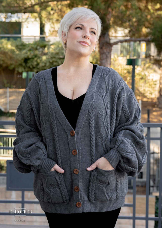 PREORDER - Elevensies Oversize Cardi - Misty Mountain Grey