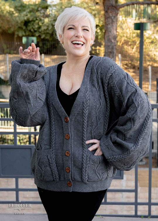 PREORDER - Elevensies Oversize Cardi - Misty Mountain Grey