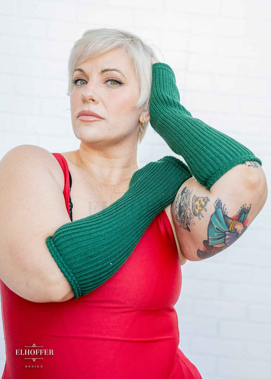 Sacred Princess Fingerless Gloves - Forest Green