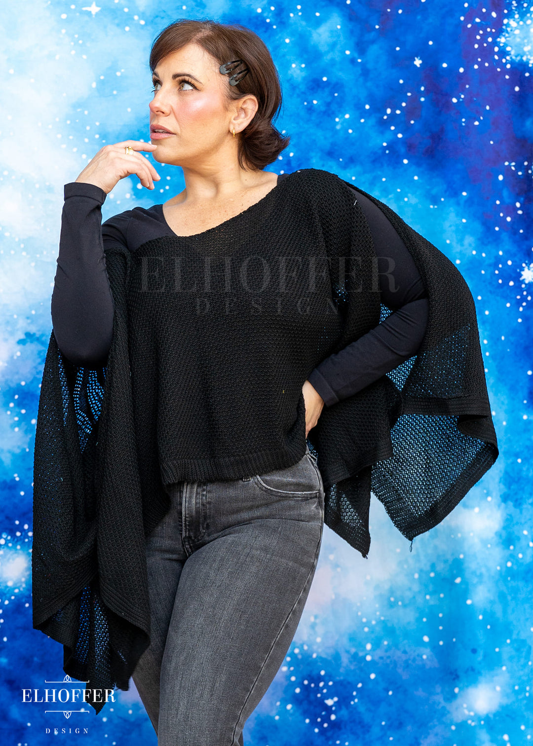 Essential Handmade Goddess Top - Dragonwing Shadow Black