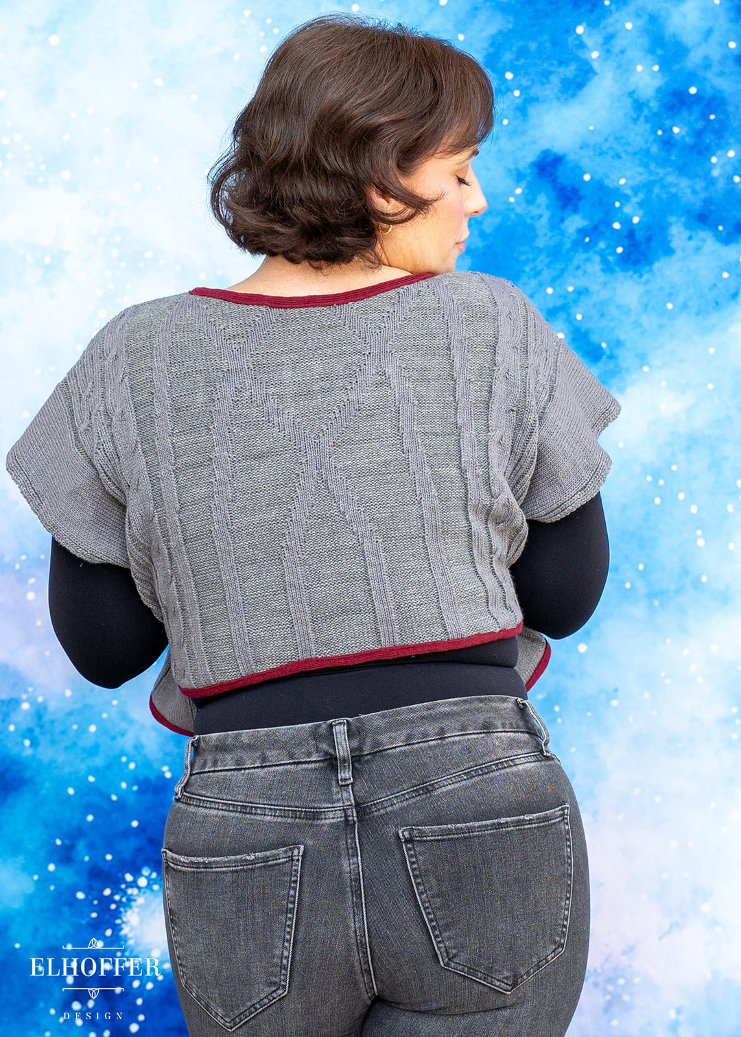 Handmade Boatneck Wrap Top - Grey Prodigy Knit