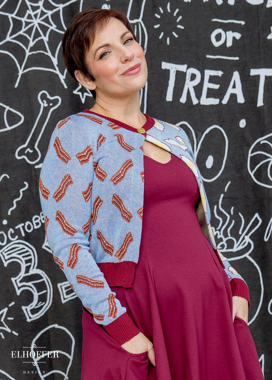 Bacon & Eggs Cropped Cardigan