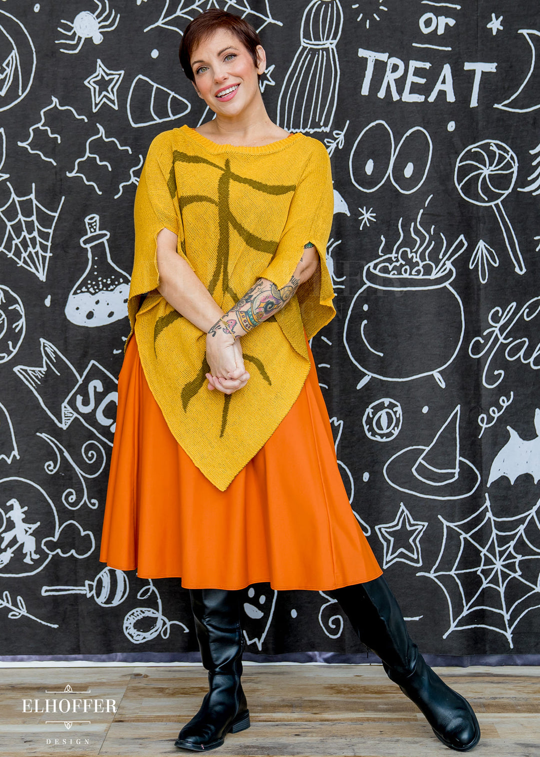 Essential Leaf Poncho - Autumnal Gold