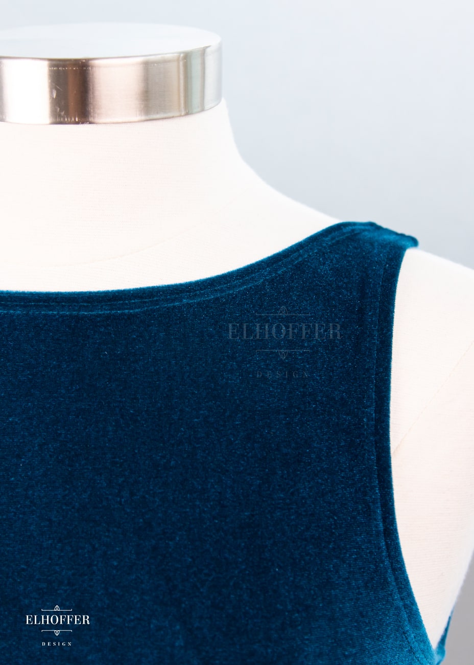 Retired Essential Aquarius Knee Length Dress - Apatite Velvet Dress