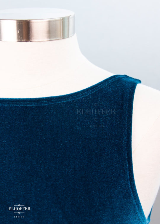 Retired Essential Aquarius Knee Length Dress - Apatite Velvet Dress