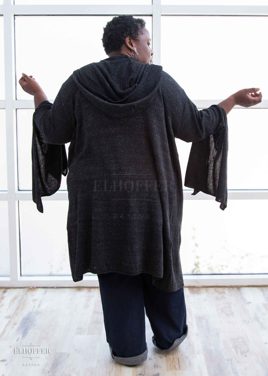 Essential Sunset Longline Cardigan - Heathered Black