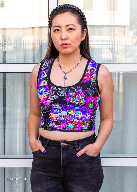 Essential Buffy Crop Top - Kaleidoscope Flowers