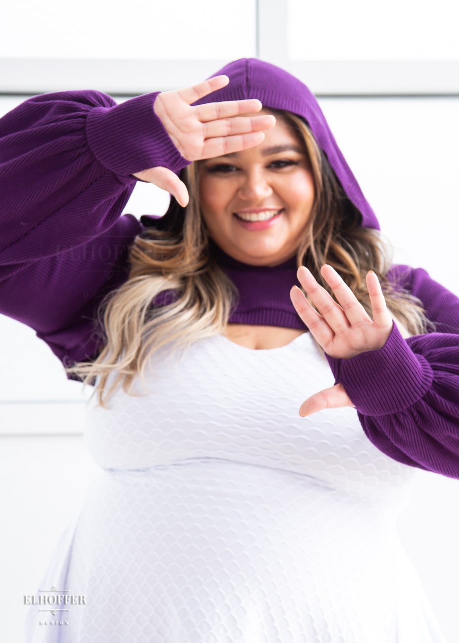 Retired Essential Capricorn Crop Hoodie - Sinister Purple Top