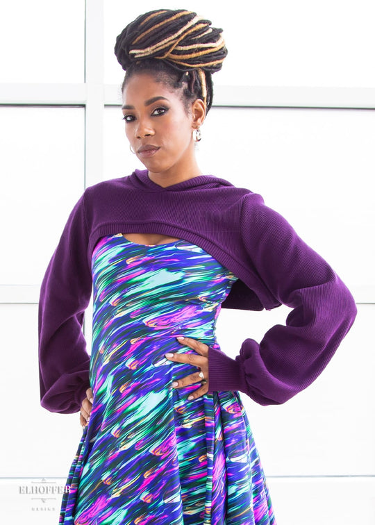 Retired Essential Capricorn Crop Hoodie - Sinister Purple Top