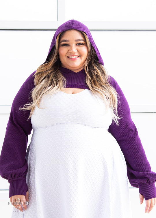 Retired Essential Capricorn Crop Hoodie - Sinister Purple Top