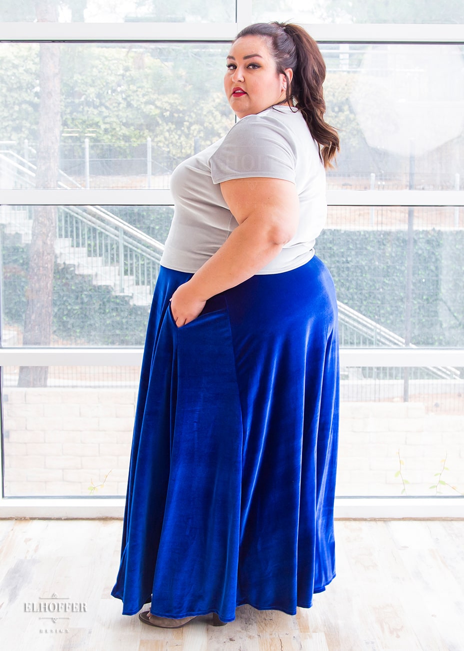 Royal blue maxi skirt plus size Clearance