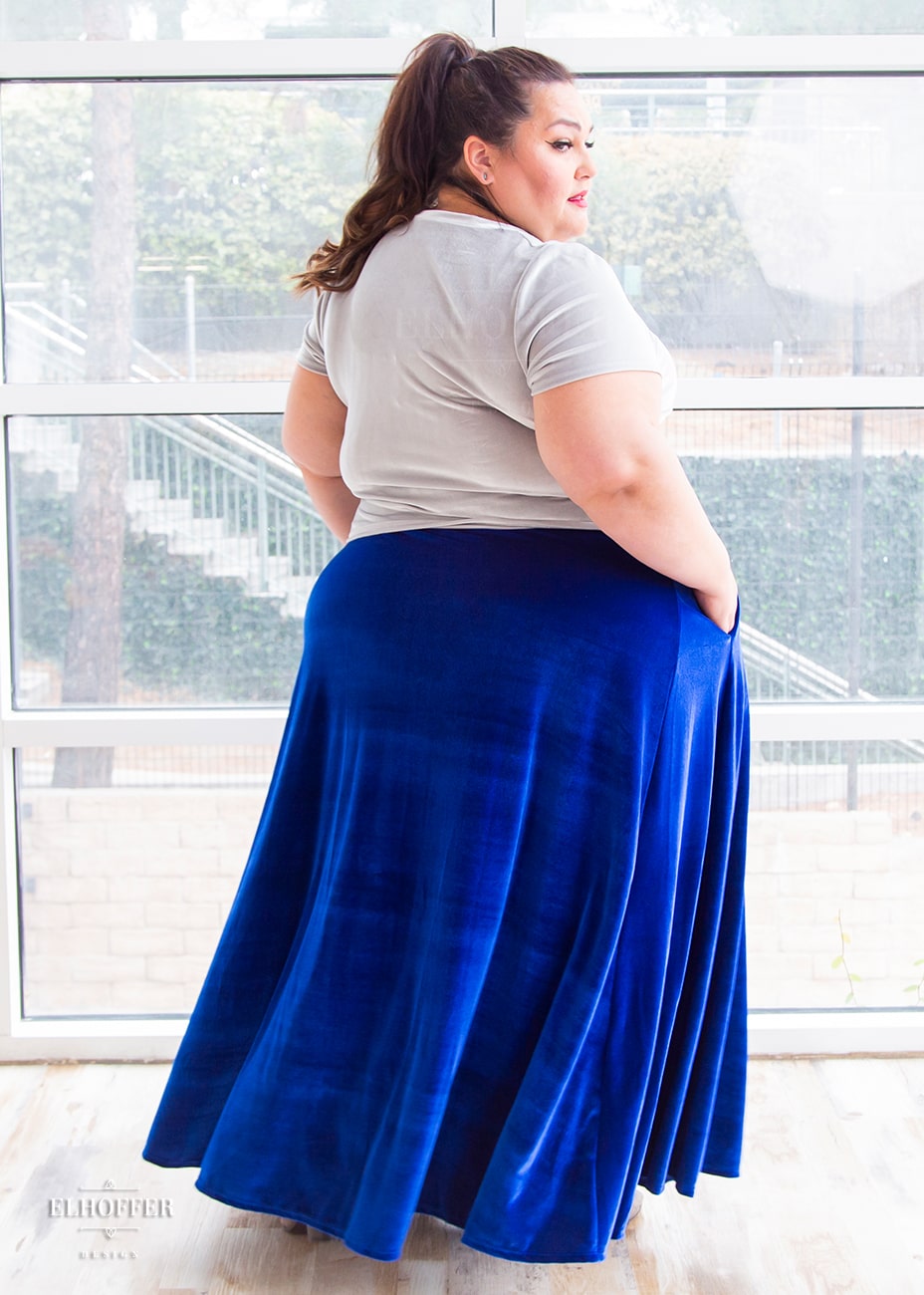 Essential Cindy Maxi Skirt - Sapphire Velvet