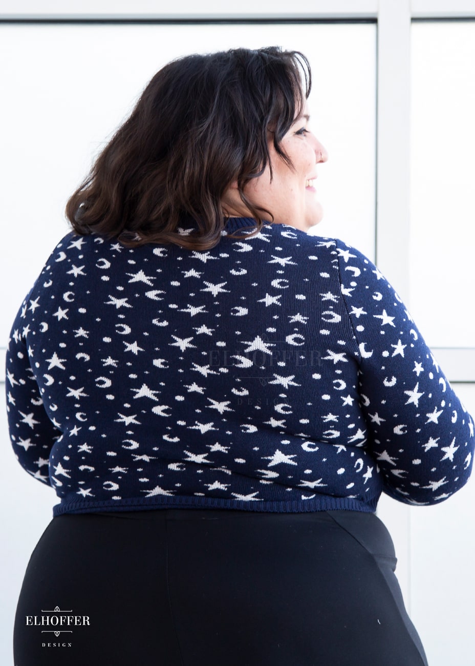 Essential Cordelia Cropped Cardi - Navy Starry Witch