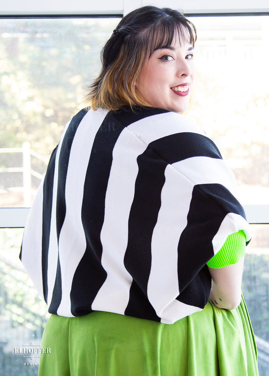 Essential Cropped Oversize Shrug - Showtime Stripe