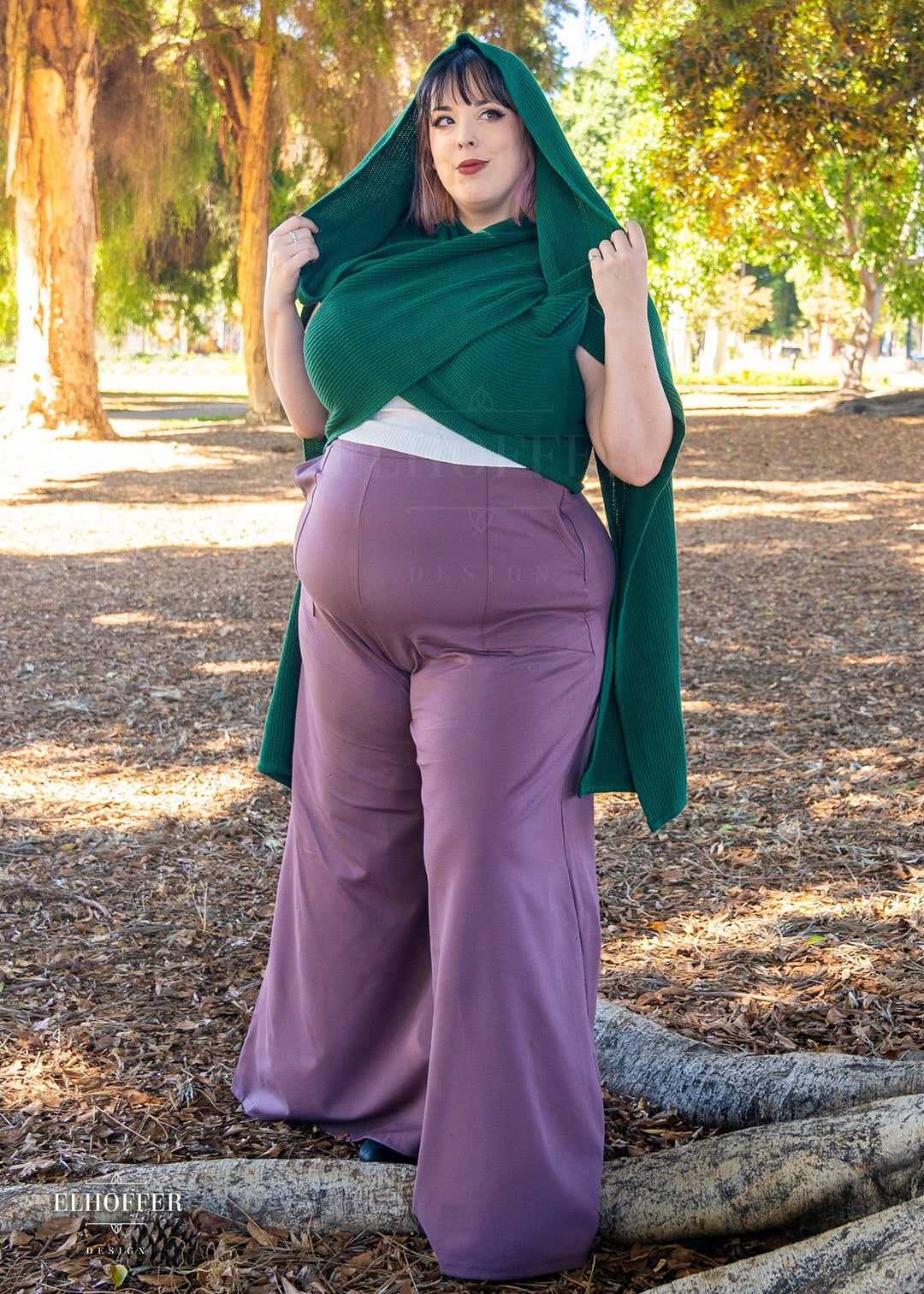 Retired Sacred Princess Knit Wrap Cape - Short Forest Green Cape