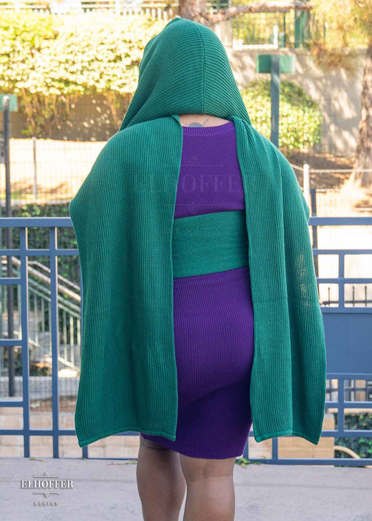 Retired Sacred Princess Knit Wrap Cape - Short Forest Green Cape