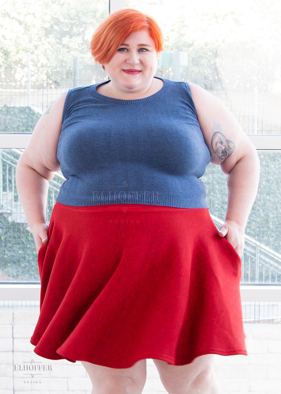 Essential Knit Skirt - Darkside Red