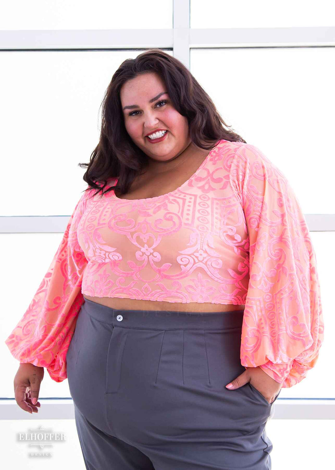 Essential Tabitha Top - Jewel Box Pink Burnout