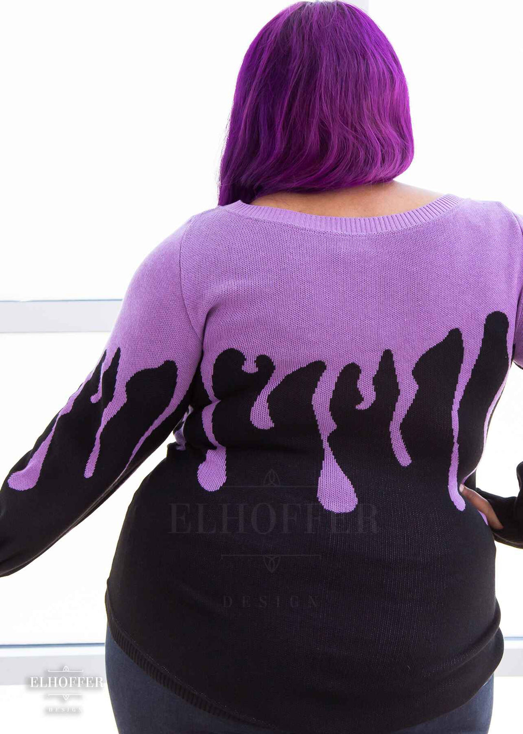 Essential Pastel Goth Drip Oversize Sweater - Lavender